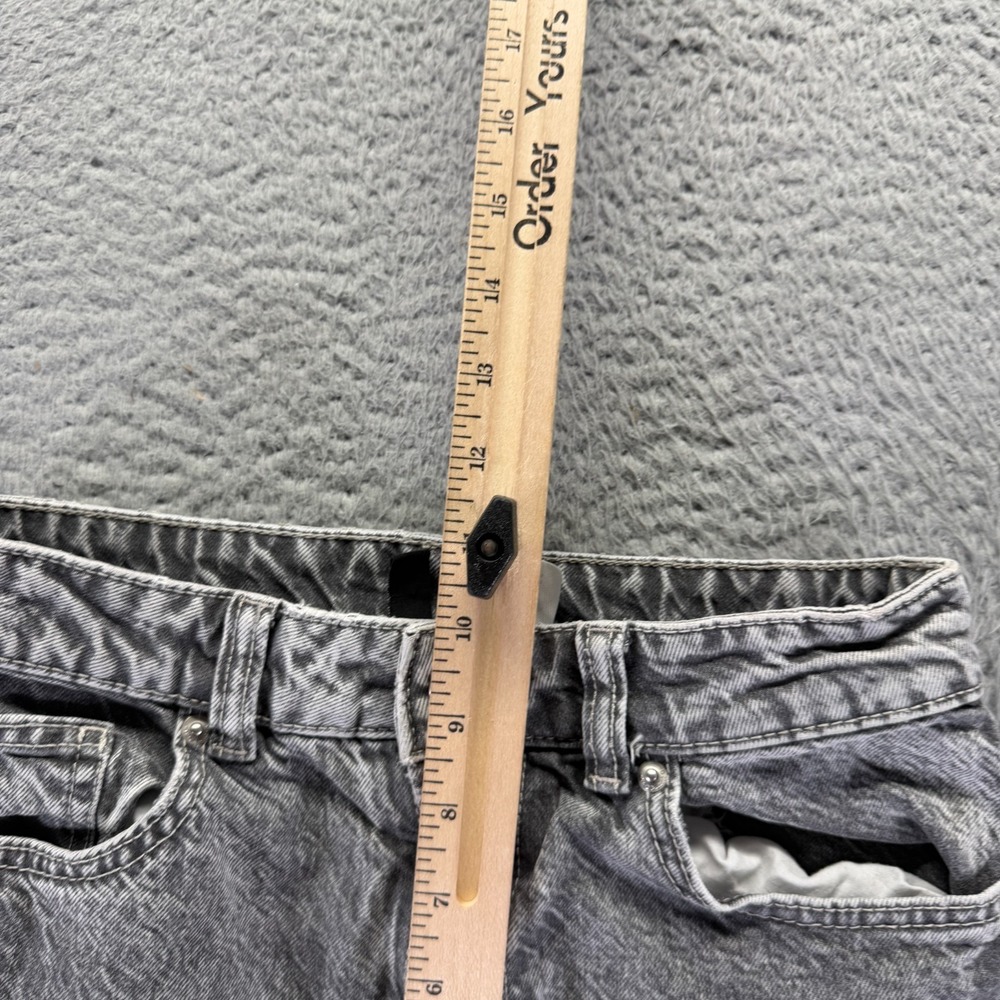 H&M Divided Jeans Women 0 Gray Cotton Denim Wide-Leg Travel Workwear Dark Wash - Picture 5 of 12
